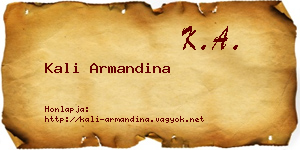 Kali Armandina névjegykártya